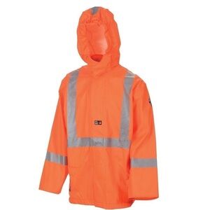 Men's High-Visibility Orange Raincoat